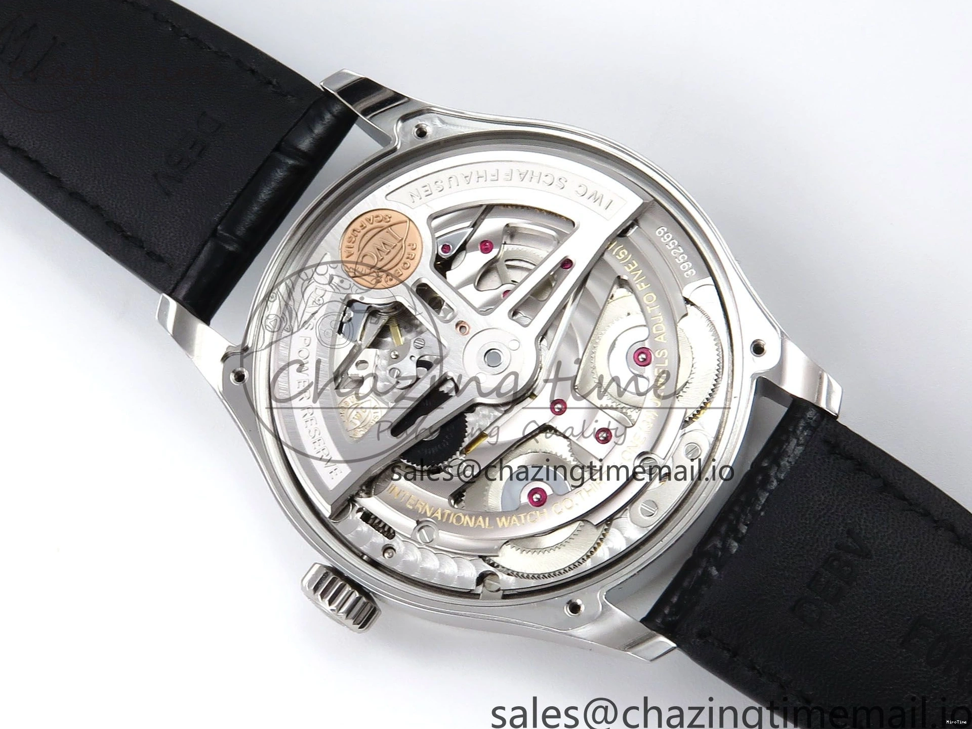 MIROTIME 0308 OnTrend Portugieser Automatic 42mm SS APSF 1:1 Best Edition White RG Dial on Black Leather Strap A 7010